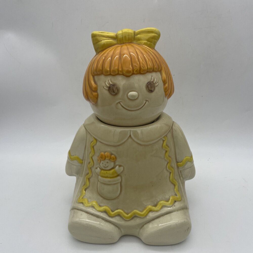 Vintage Metlox Poppytrail Girl Cookie Jar 12" Yellow Gingerbread